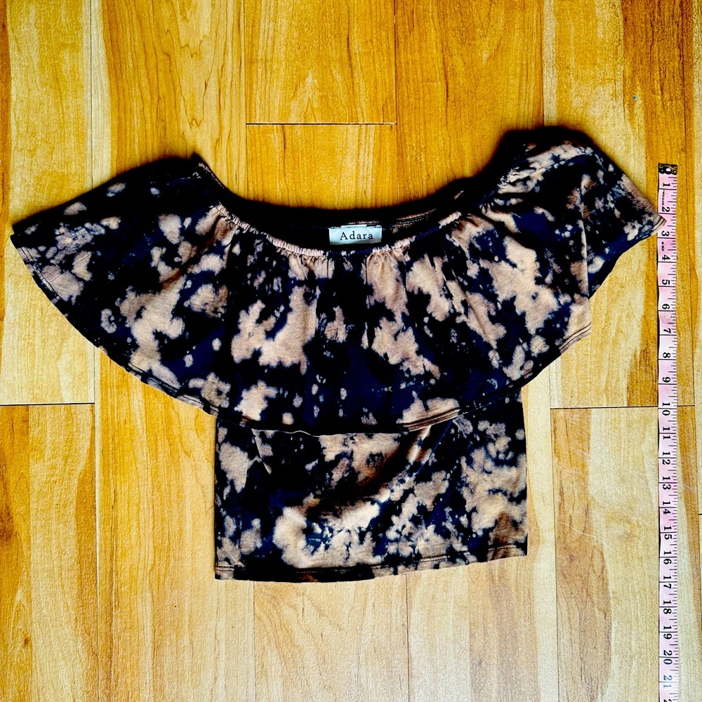 Adara Crop Top multi color, brown and black tie dye!